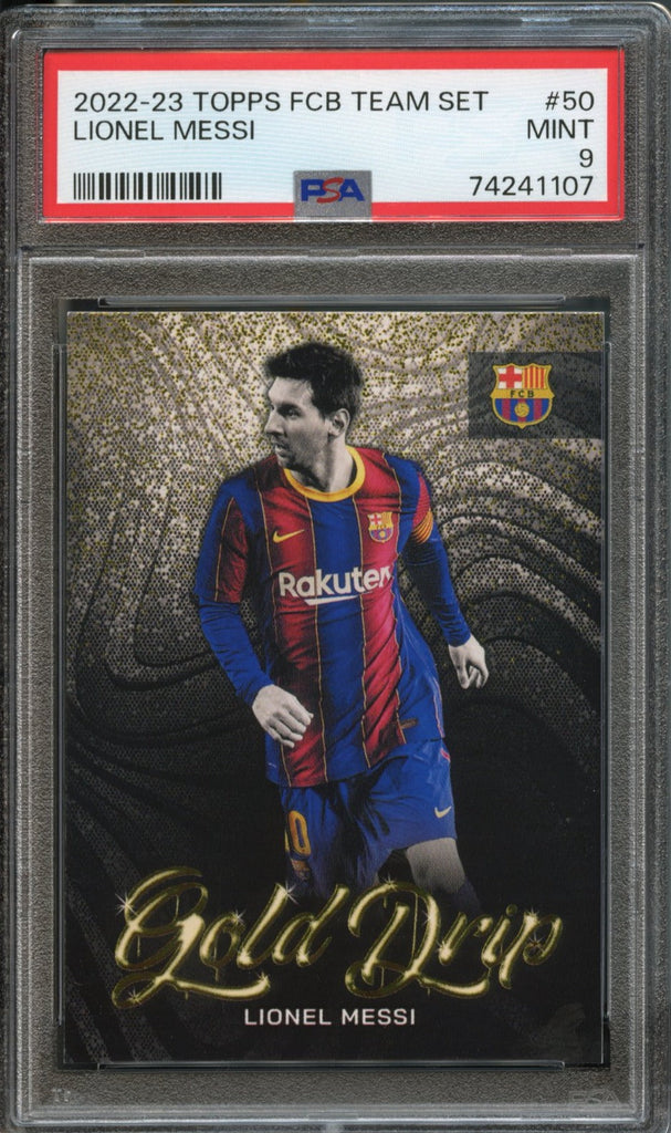 #/50 Lionel Messi BLUE LEAF PRO SET INSERT BARCELONA CARD deals - MINT - #/50