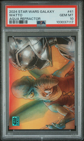 Watto [Aqua Refractor] #41 049/199 PSA 10 [Topps Chrome Star Wars Galaxy 2024]