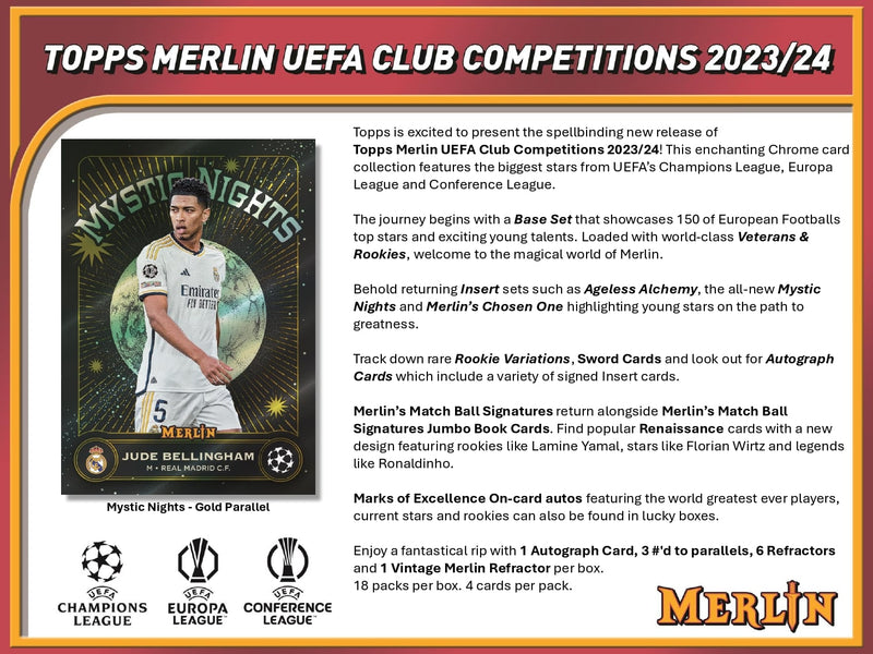 Topps Merlin UEFA Chrome 2023/24 - Hobby Box