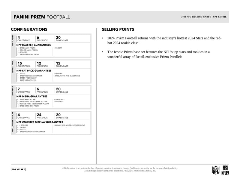 Panini Prizm NFL Football 2024 - Mega Box