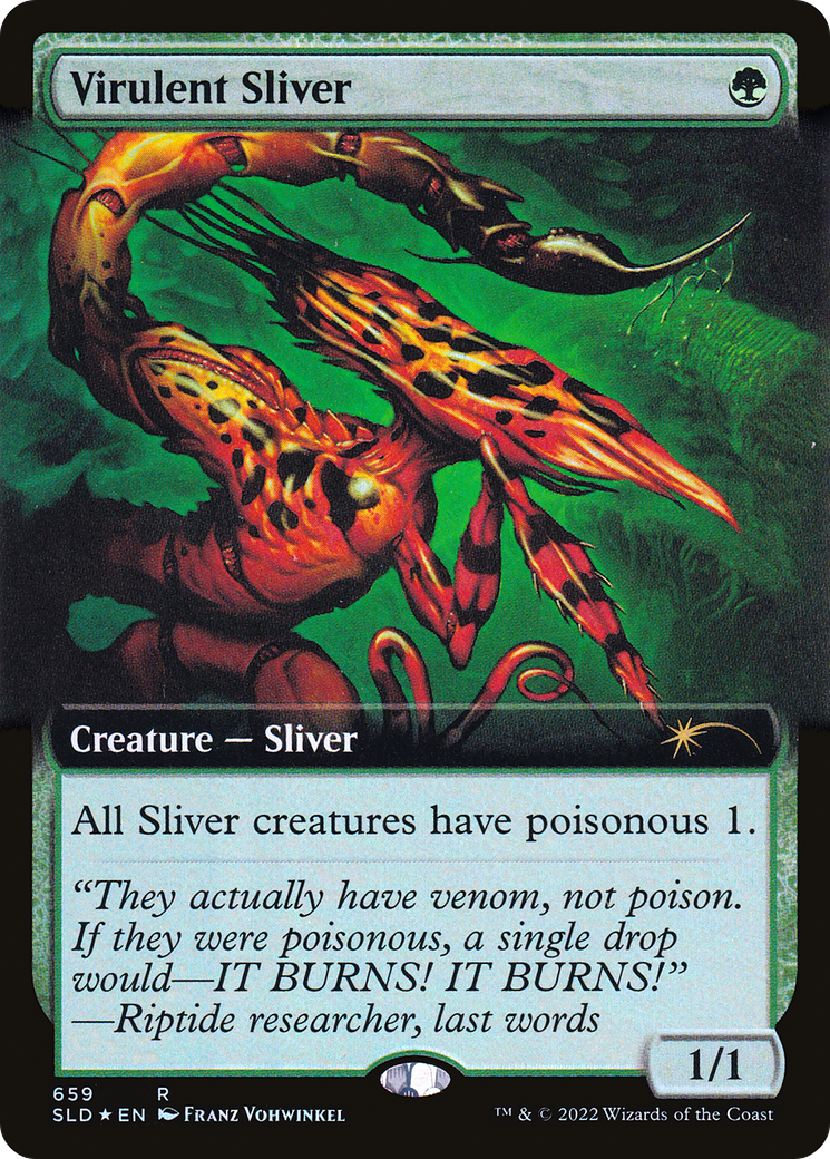 Virulent Sliver (Extended Art) (Step-and-Compleat Foil) [Secret Lair Drop Promos]