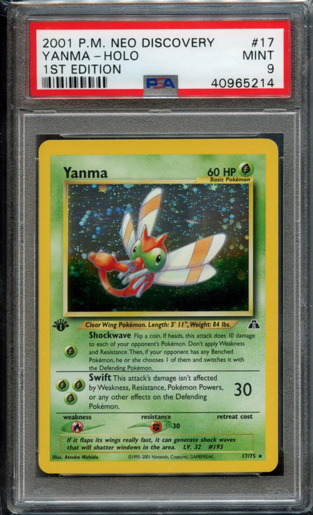 Yanma #17 1st Edition PSA 9 [Neo Discovery]