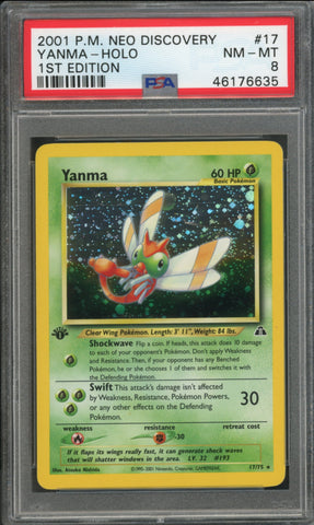 Yanma #17 1st Edition PSA 8 [Neo Discovery]