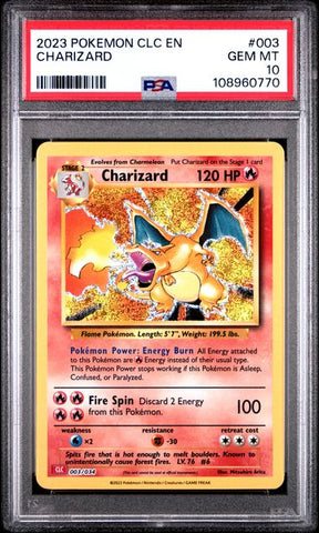 Charizard #3 PSA 10 [Pokemon CLC Trading Card Game Classic 2023]