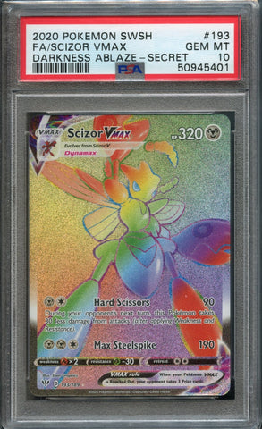 Scizor VMAX #193 PSA 10 [Darkness Ablaze Secret]