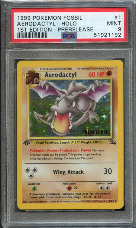 Aerodactyl #1 1st Editon Prerelease Promo PSA 9 [Fossil]