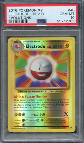 Electrode Reverse Holo #40 PSA 10 [Evolutions]
