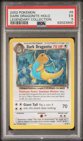 Dark Dragonite #5 PSA 5 [Legendary Collection]
