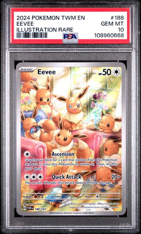 Eevee [Illustration Rare] #188 PSA 10 [Pokemon Twilight Masquerade 2024]