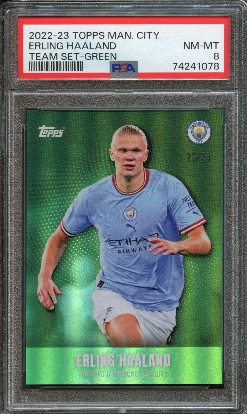 Erling Haaland 28/75 PSA 8 [2022-23 Topps Manchester City Team Set]
