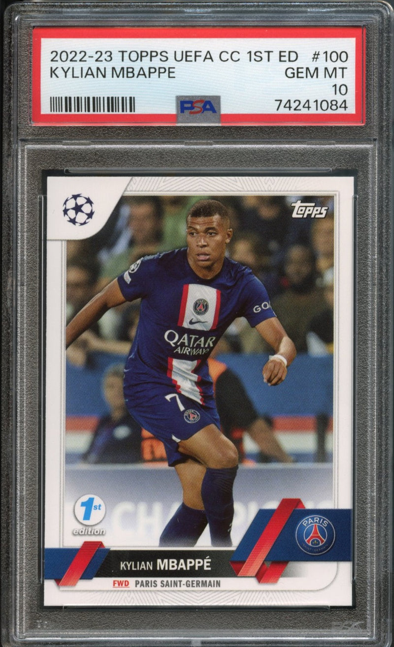 Kylian Mbappe #100 PSA 10 [2022-23 Topps UEFA Club Competitions 1st Ed