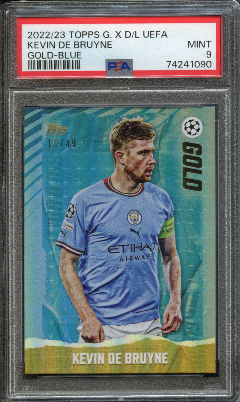 Kevin De Bruyne 10/49 PSA 9 [2022-23 Topps Gold X Dan Leydon]