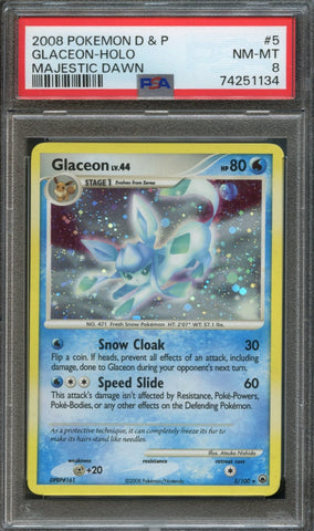 Glaceon #5 PSA 8 [Majestic Dawn]
