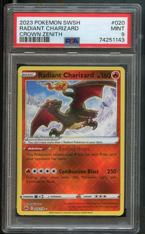 Radiant Charizard #020 PSA 9 [Crown Zenith]
