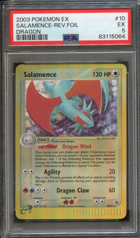 Salamence [Reverse Holo] #10 PSA 5 [Dragon]