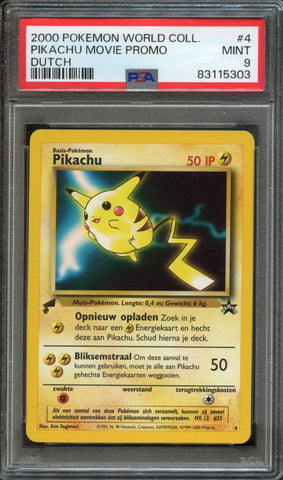 Movie Pikachu #4 PSA 9 Dutch [Pikachu World Collection]