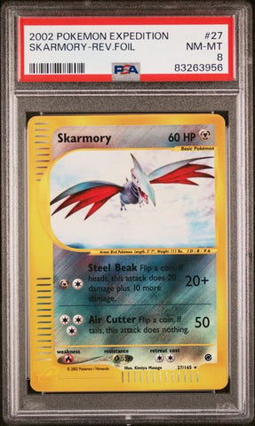Skarmory [Reverse Holo] #27 PSA 8 [Expedition Base Set]