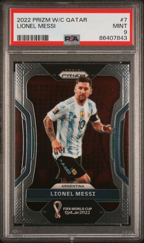 Lionel Messi #7 PSA 9 [2022-23 Panini Prizm World Cup Qatar]