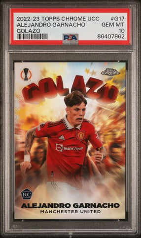 Alejandro Garnacho #G17 Golazo PSA 10 [2022-23 Topps Chrome Uefa Club Competitions]