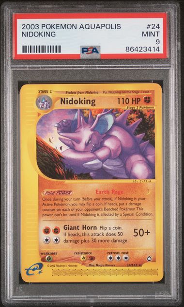 Nidoking #24 PSA 9 [Aquapolis]