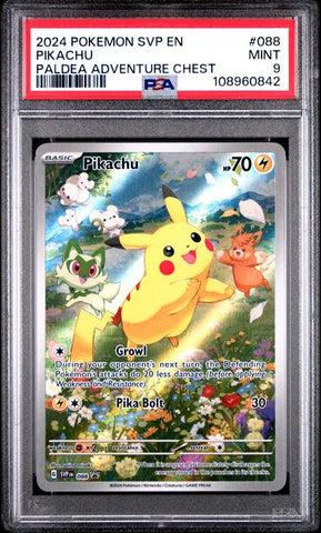 Pikachu [Paldea Adventure Chest] #88 PSA 9 [Pokemon SVP Black Star Promo 2024]