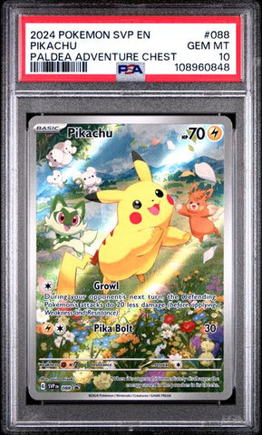 Pikachu [Paldea Adventure Chest] #88 PSA 10 [Pokemon SVP Black Star Promo 2024]