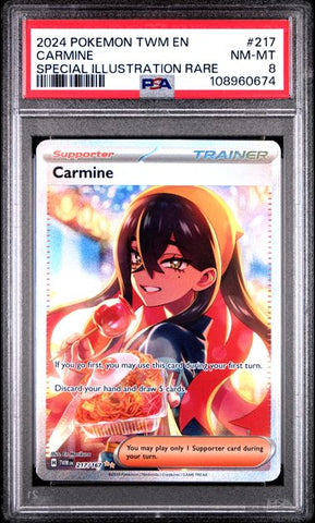 Carmine [Special Illustration Rare] #217 PSA 8 [Pokemon Twilight Masquerade 2024]