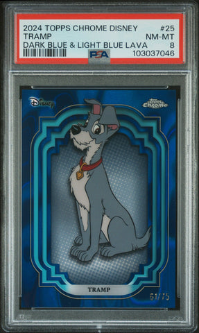 Tramp [Dark Blue & Light Blue Lava] #25 61/75 PSA 8 [Topps Chrome Disney 2024]