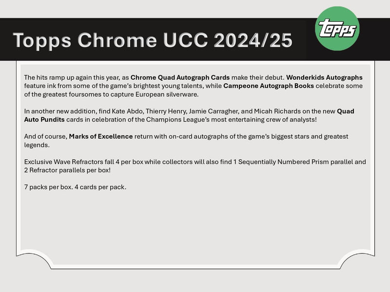 Topps Chrome UEFA Club Competitions 2024/25 - Value Box