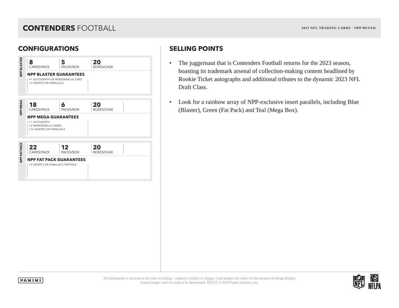 Panini Contenders NFL Football 2023 - Hobby Blaster Box