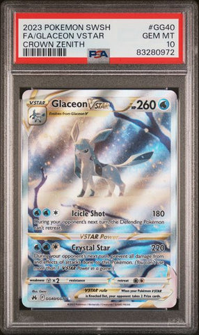 Glaceon Vstar #GG40 PSA 10 [Pokemon Sword And Shield Crown Zenith 2023]