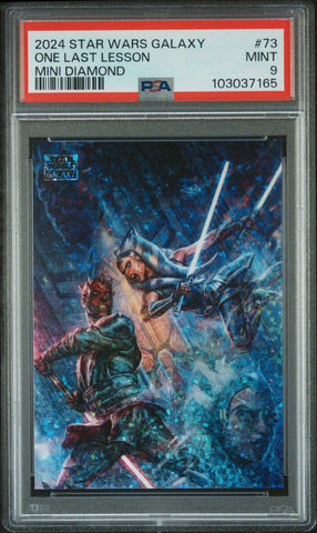 One Last Lesson [Mini Diamond] #73 PSA 9 [Topps Chrome Star Wars Galaxy 2024]