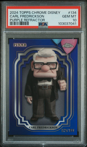 Carl Fredrickson [Purple Refractor] #134 025/199 PSA 10 [Topps Chrome Disney 2024]