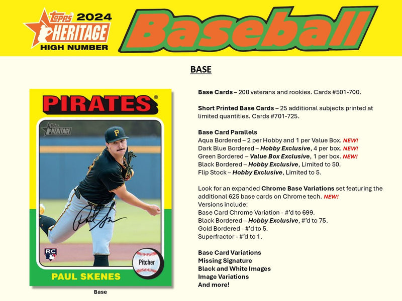 Topps Heritage High Number Baseball 2024 - Hobby Box