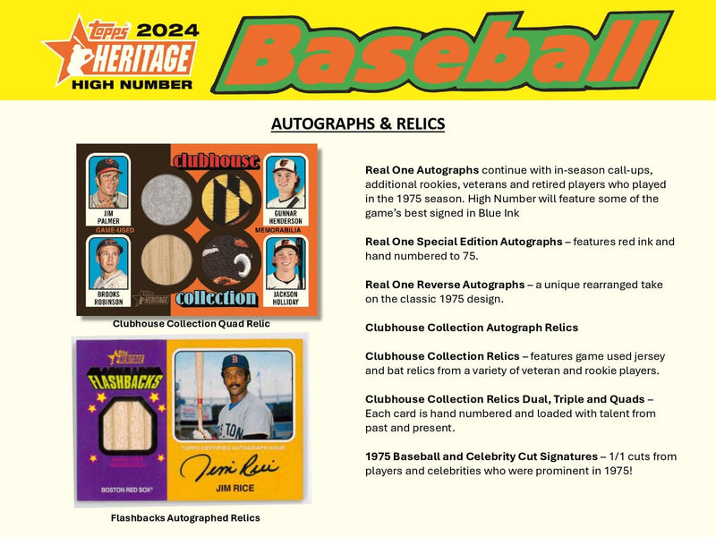 Topps Heritage High Number Baseball 2024 - Hobby Box