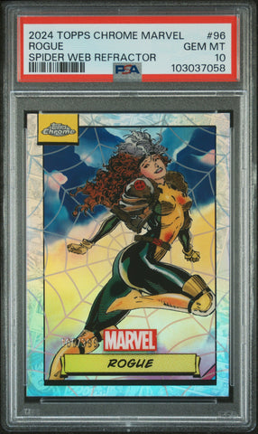 Rogue [Spider Web Refractor] #96 109/399 PSA 10 [Topps Chrome Marvel 2024]