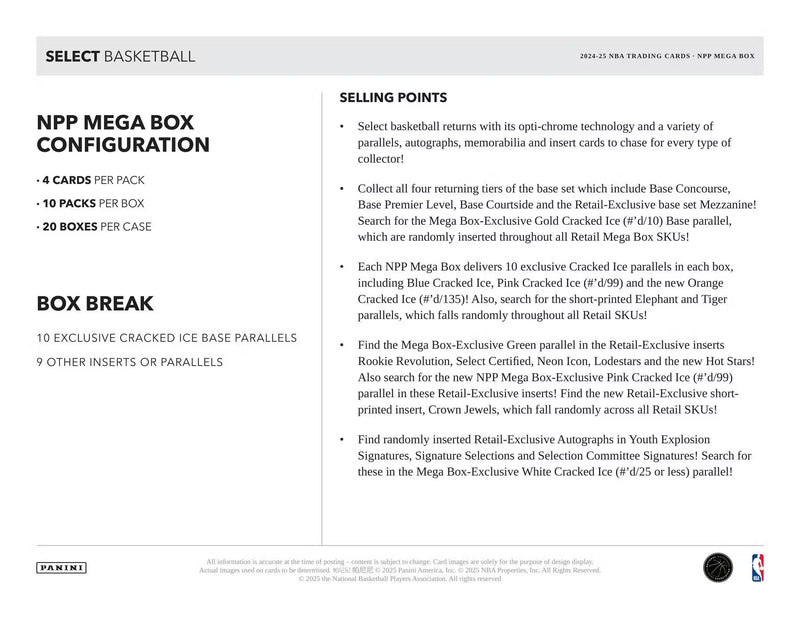 Panini Select Basketball 2024/25 - Mega Box