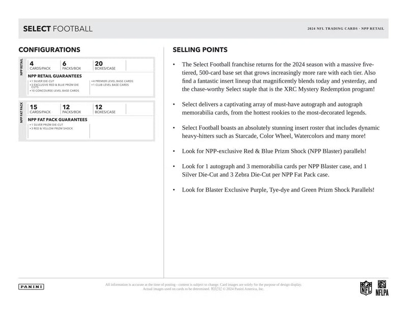 Panini Select NFL Football 2024 - Fat Pack