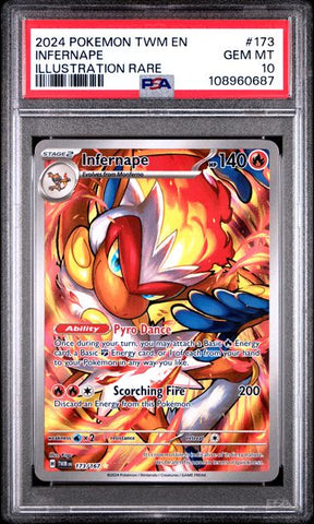 Infernape [Illustration Rare] #173 PSA 10 [Pokemon Twilight Masquerade 2024]