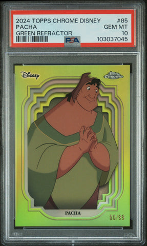 Pacha [Green Refractor] #85 60/99 PSA 10 [Topps Chrome Disney 2024]
