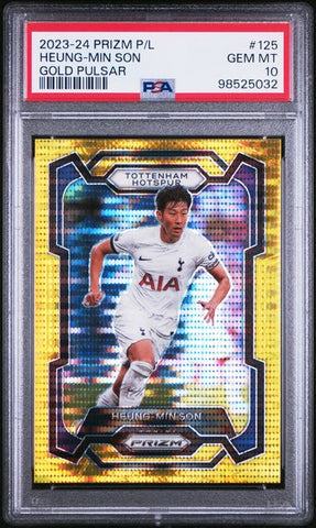 Heung-Min Son #125 Gold Pulsar /10 PSA 10  [2023-24 Panini Prizm EPL]