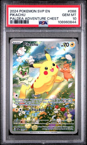 Pikachu [Paldea Adventure Chest] #88 PSA 10 [Pokemon SVP Black Star Promo 2024]