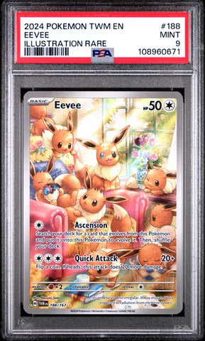Eevee [Illustration Rare] #188 PSA 9 [Pokemon Twilight Masquerade 2024]
