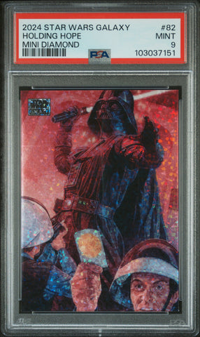 Holding Hope [Mini Diamond] #82 PSA 9 [Topps Chrome Star Wars Galaxy 2024]