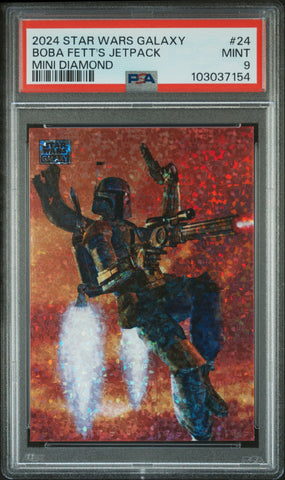 Boba Fett's Jetpack [Mini Diamond] #24 PSA 9 [Topps Chrome Star Wars Galaxy 2024]