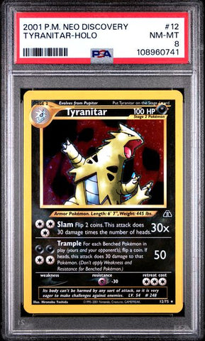 Tyranitar-Holo #12 PSA 8 [Pokemon Neo Discovery 2001]