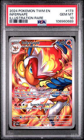 Infernape [Illustration Rare] #173 PSA 10 [Pokemon Twilight Masquerade 2024]