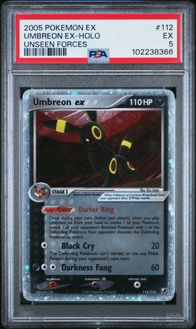 Umbreon Ex Holo [Unseen Forces] #112 PSA 5 [Ex Unseen Forces 2005]