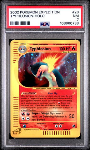 Typhlosion-Holo #28 PSA 7 [Pokemon Expedition 2002]