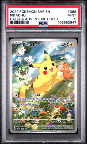 Pikachu [Paldea Adventure Chest] #88 PSA 9 [Pokemon SVP Black Star Promo 2024]
